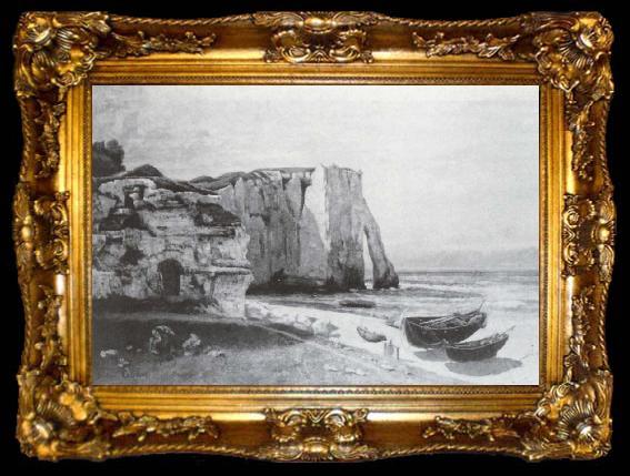framed  Gustave Courbet Die Felsen von Etretat nach einem Gewitter, ta009-2